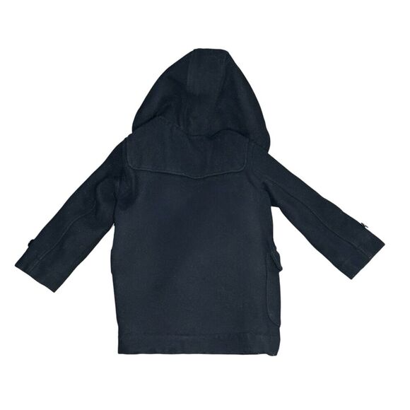 OLD NAVY Boys Hooded Black Wool Blend Toggle Zip Coat Size XS - Picture 4 of 6